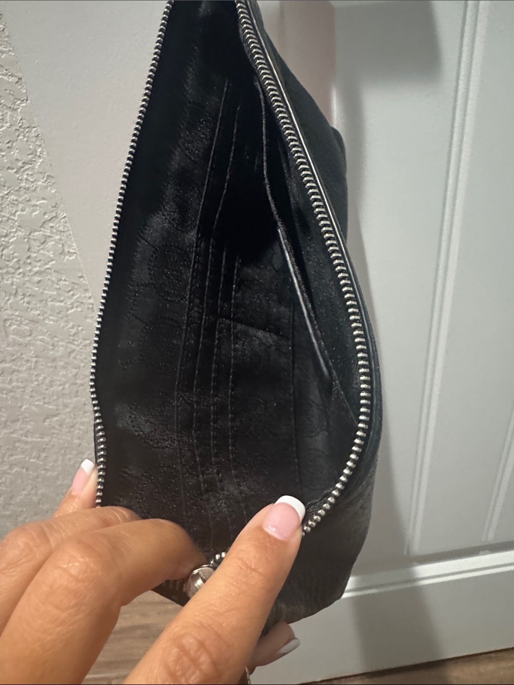 Michael Kors Black & Red Pebbled Leather Wristlet - Picture 3 of 5